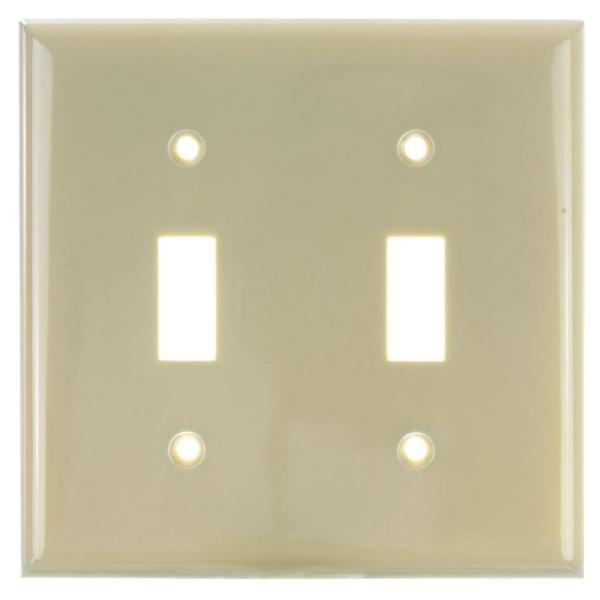 2 Gang Ivory Toggle Wallplate