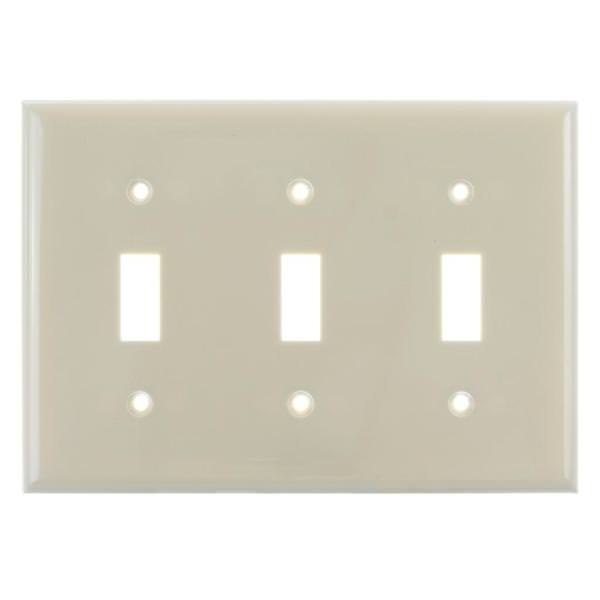 3-Gang Ivory Toggle Wallplate
