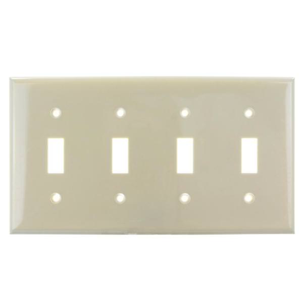 4-Gang Ivory Toggle Wallplate