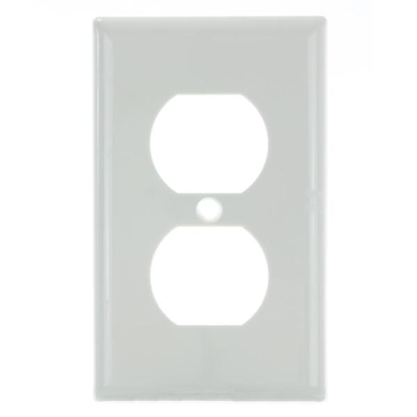 1-Gang White Duplex Wallplate 