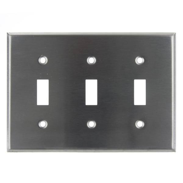 3-Gang Steel Toggle Wallplate