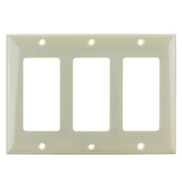 3-Gang Ivory Decorative Wallplate