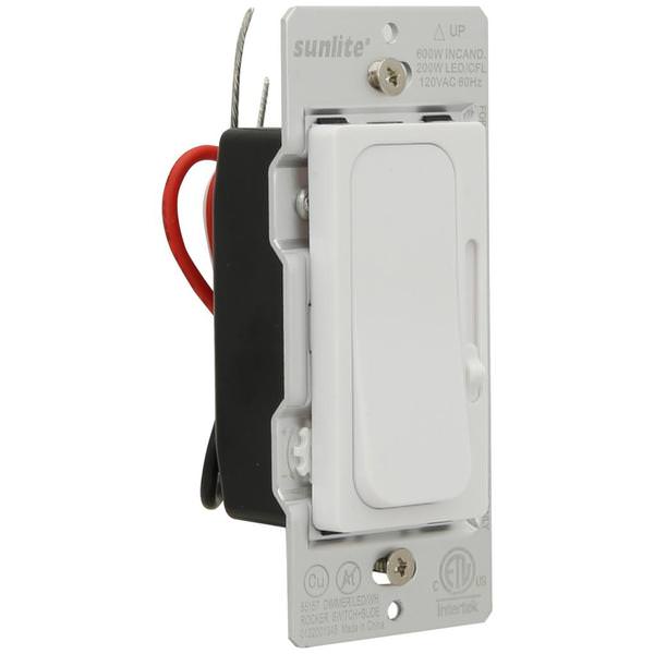 Rocker Switch 120 volt White Slide Dimmer Switch