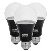 Sunlite 7 watt 120 volt A19 UV Black Light Medium Screw Base LED Light Bulb (3 Pack)