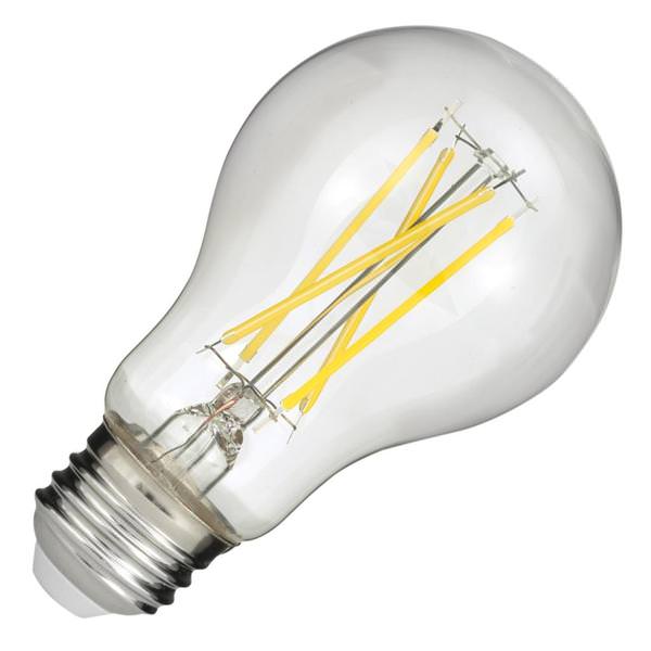 7.6 watt 120 volt A19 Medium Screw Base 2700K Warm White Clear LED Light Bulb