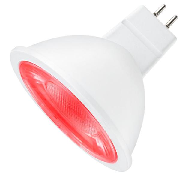3 watt 12 volt MR16 Bi-Pin Base Red LED Light Bulb