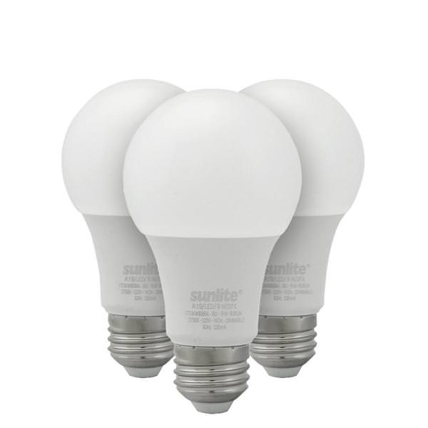 9 watt 120 volt A19 Medium Screw Base  5000K Daylight LED Light Bulb (3 Pack)