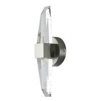 Sunlite 15 watt 120 volt 3000K Natural White Brushed Nickel Seeded Glass LED Wall Sconce Light Fixture