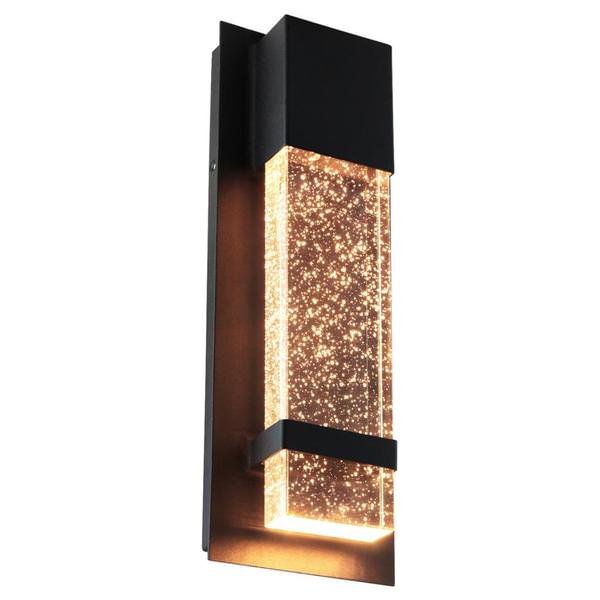 12 watt 120 volt CCT Selectable Black Seeded Glass Outdoor LED Wall Sconce Light Fixture