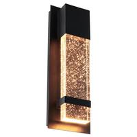 Sunlite 12 watt 120 volt CCT Selectable Black Seeded Glass Outdoor LED Wall Sconce Light Fixture
