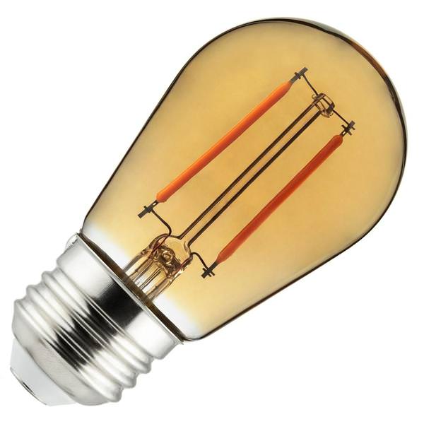 2 watt 120 volt S14 Medium Screw Base Amber LED Light Bulb 