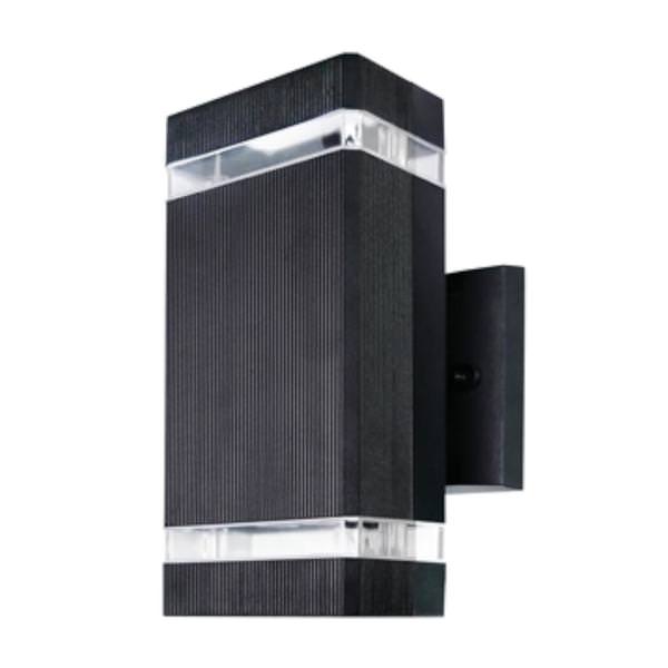 1 Light 6 watt 120/277 volt CCT Selectable Black Glass LED Wall Sconce Fixture
