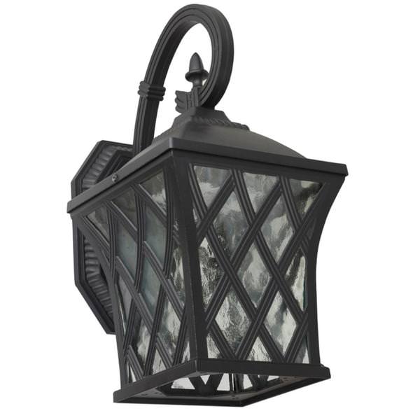 9 watt 120/277 volt CCT Selectable Black Water Grain LED Porch Light Fixture 