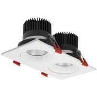 Sunlite 3.5" 2 Light 12 watt 120 volt CCT Selectable White Square LED 2 Head Recessed Downlight