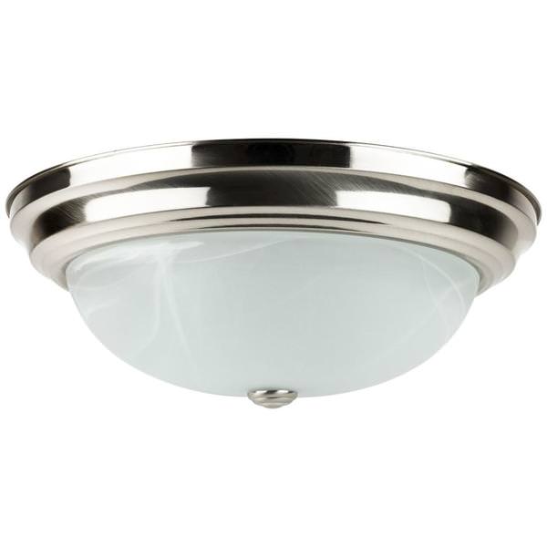13" 20 watt 120 volt CCT Selectable Brushed Nickel Abalaster Glass Indoor LED Dome Ceiling Light