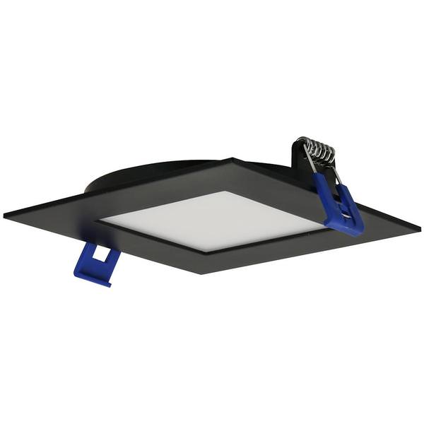 4" 12 watt 120 volt CCT Selectable Black Square LED Recessed Downlight
