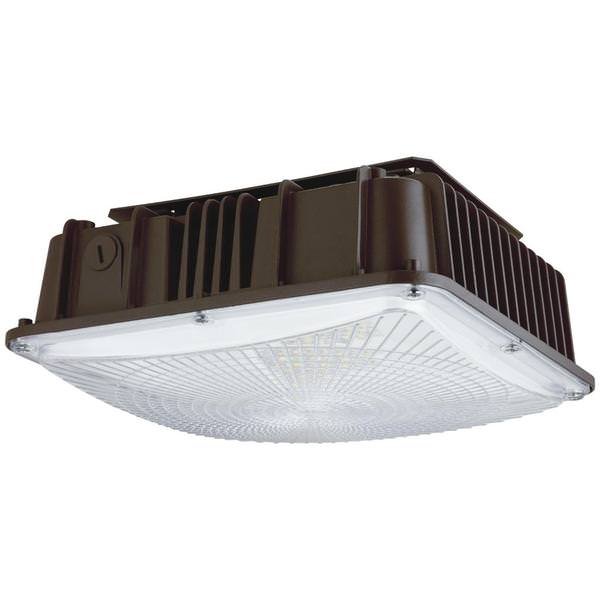 Selectable watt 120/277 volt CCT Selectable Bronze LED Outdoor Canopy Light Fixture