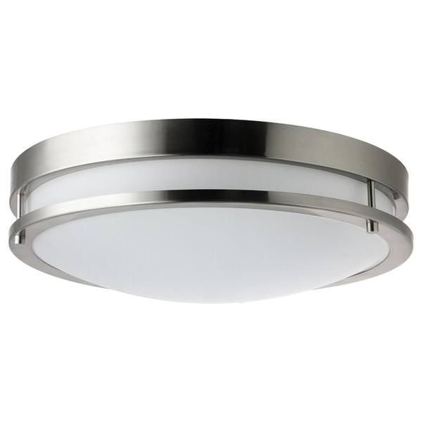 12" 15 watt 120 volt CCT Selectable Brushed Nickel LED Ceiling Fixture