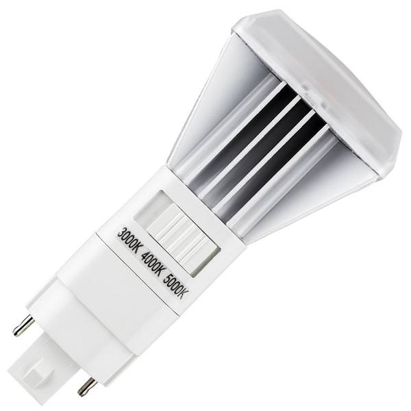 11 watt 120/277 volt PLV 2-Pin Base CCT Selectable Fluorescent Replacement LED Light Bulb