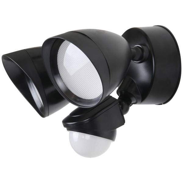 2 Light 20 watt 120 volt 3000K Natural White Black LED Security Light Fixture