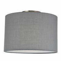 Sunlite 120 volt Semi-Flush Grey Fabric Drum Ceiling Light Fixture