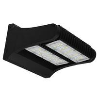 Sunlite 2 Light 80 watt 120/277 volt CCT Selectable Black LED Rotatable Wall Pack Light Fixture