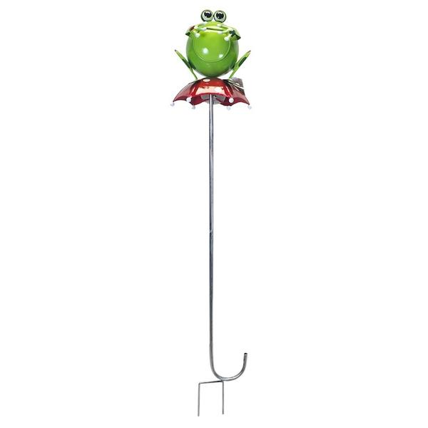 Solar Green Umbrella Frog Sunset Vista Designs Stake