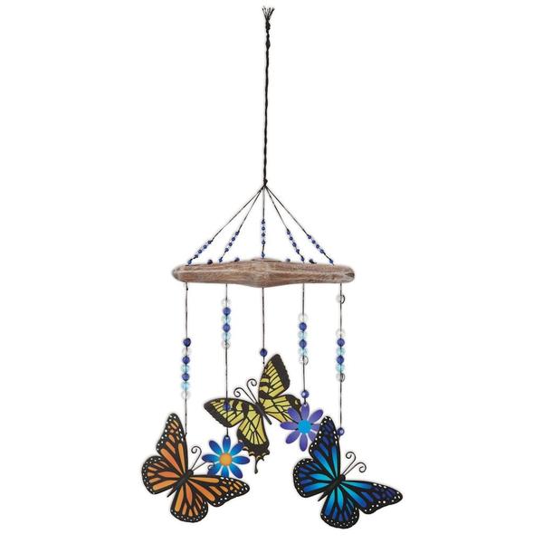 10" Butterflies with Flowers Wind Chime