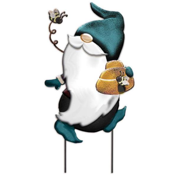 22" Gnome with Beehive Low Garden Stake