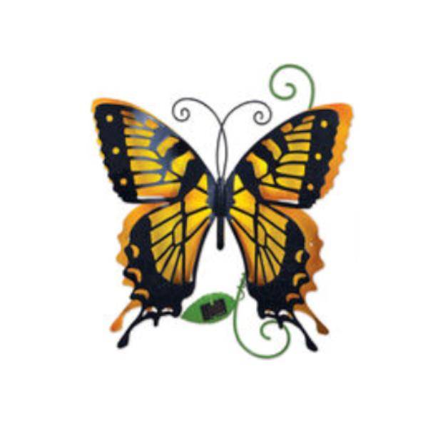20" Yellow Butterfly Solar Decor