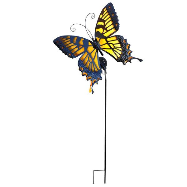52" Yellow Butterfly Solar Stake