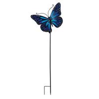 Sunset Vista Designs 20.5" Blue Butterfly Solar Stake