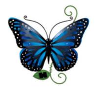 Sunset Vista Designs 17.7" Blue Butterfly Solar Decor