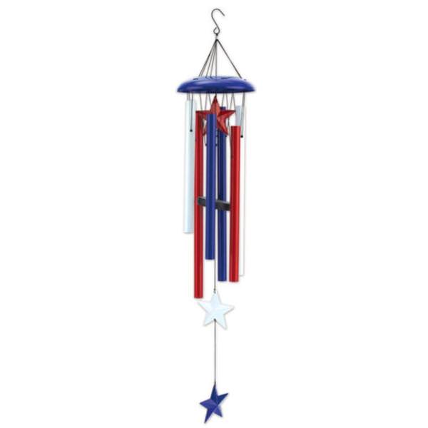 36" Americana Red/White/Blue Star Wind Chime