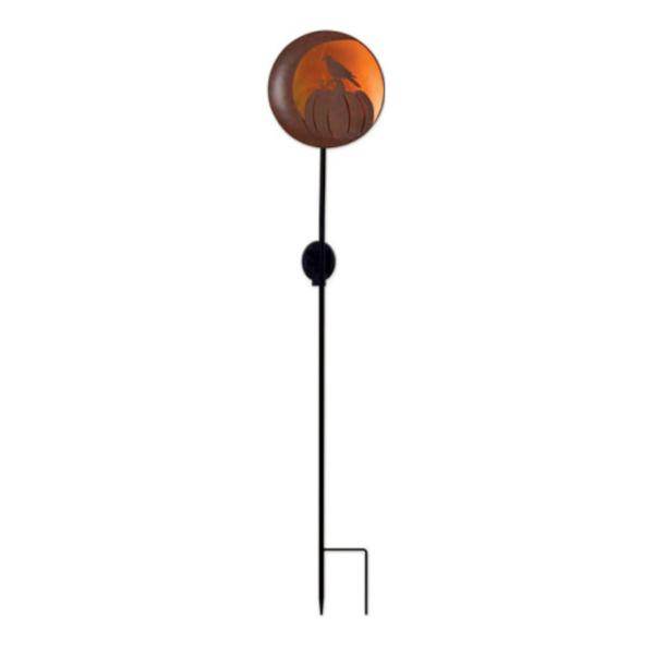 42" Crow Pumpkin Fall Solar Stake