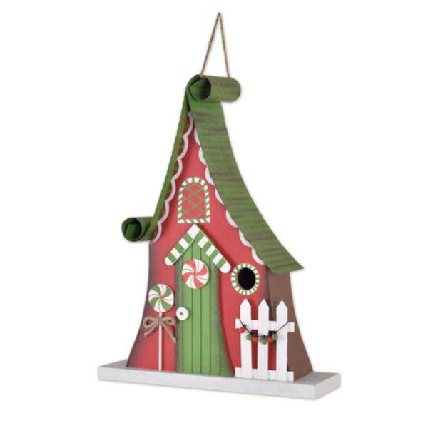 14" Red Birdhouse Tabletop