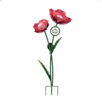 Sunset Vista Designs 36" Red Poppy Solar Garden Stake
