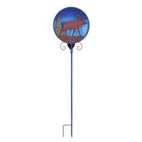 Sunset Vista Designs 41" Blue Moose Solar Lawn Stake