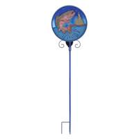 Sunset Vista Designs 41" Blue Fish Solar Lawn Stake