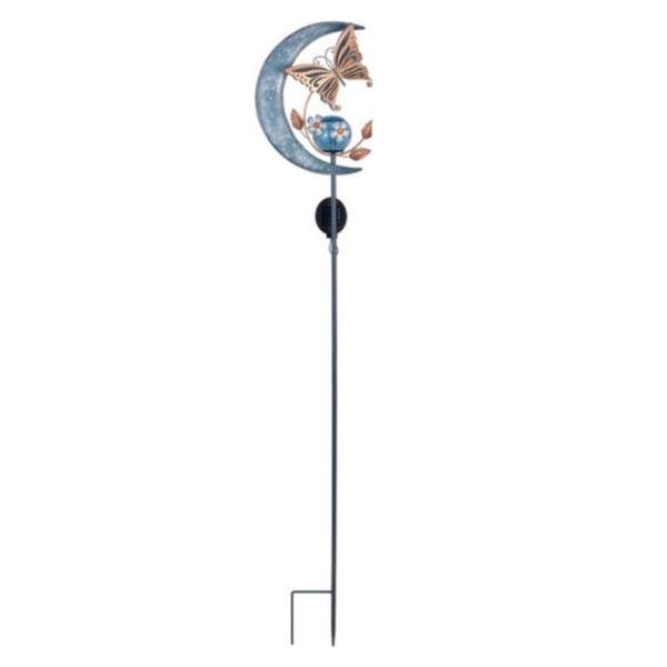 53" Blue Moon and Butterfly Solar Garden Stake