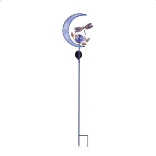 53" Dragonfly Moon Solar Garden Stake