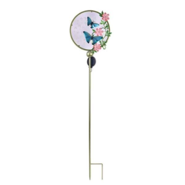 47" Blue Butterfly Floral Solar Garden Stake