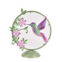 Sunset Vista Designs 12" Green/Purple Hummingbird LED Tabletop Light 