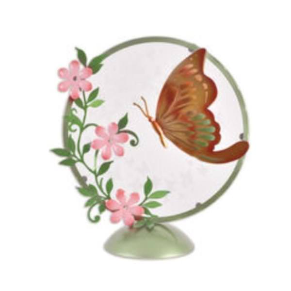12" Peach Butterfly LED Tabletop Light 