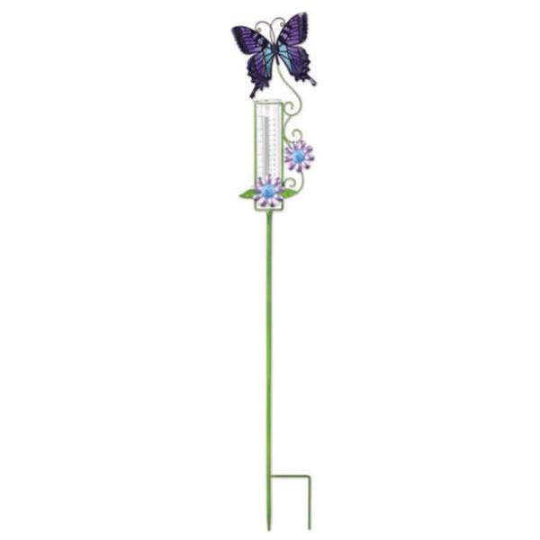 46" Purple Butterfly Rain Gauge