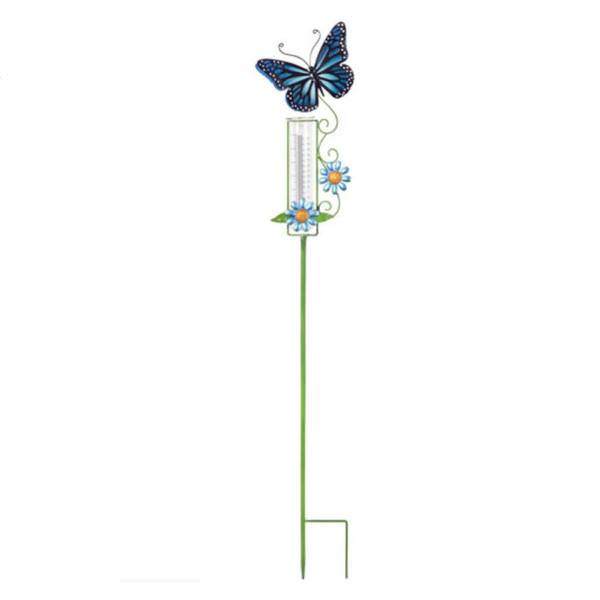 46" Blue Butterfly Rain Gauge