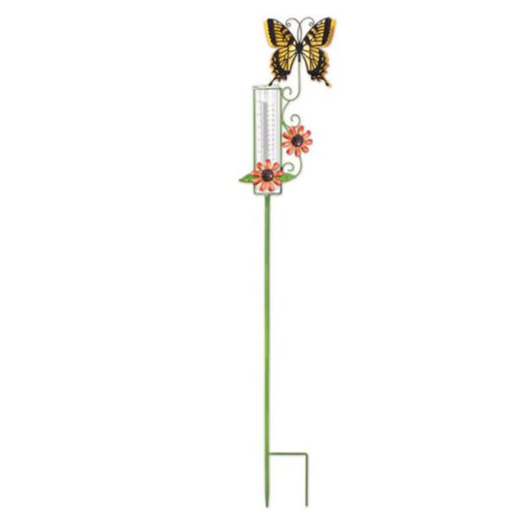 46" Yellow Butterfly Rain Gauge