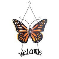 Sunset Vista Designs 28" Orange Butterfly Hanging Welcome Sign