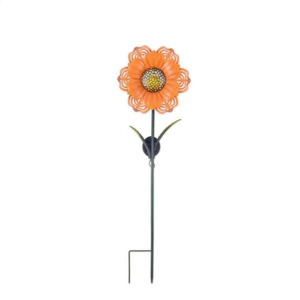 36" Orange Flower Solar Lawn Stake