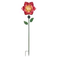 Sunset Vista Designs 48" Red Flower Solar Lawn Stake